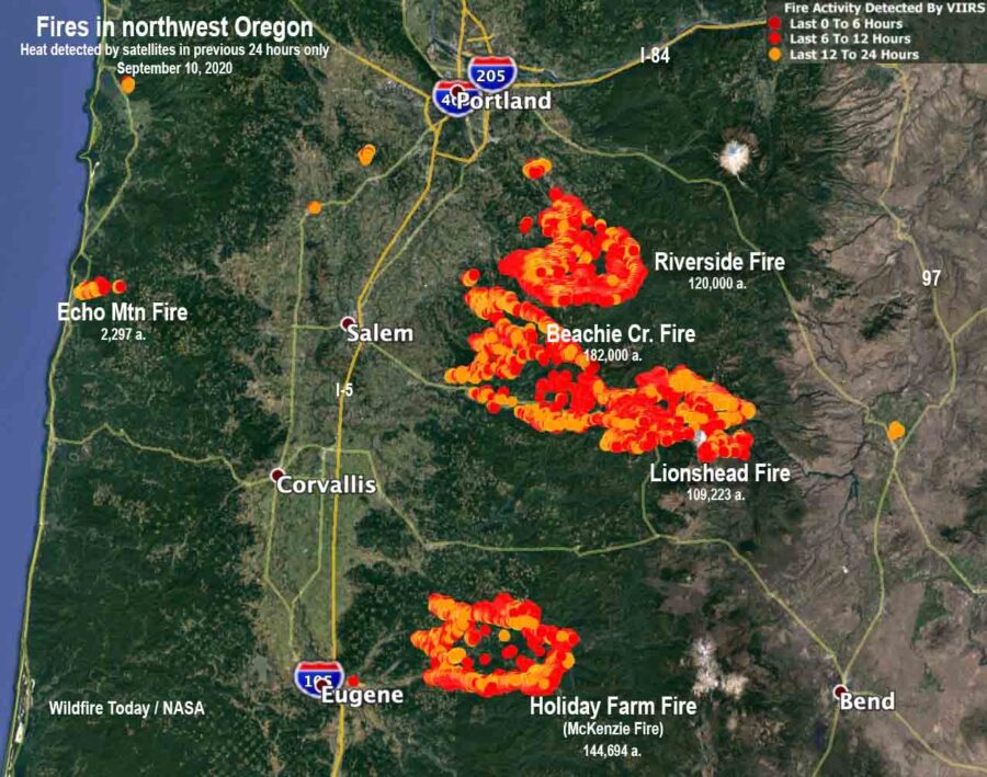 Wildfires have burned over 800 square miles in Oregon Wildfire Today