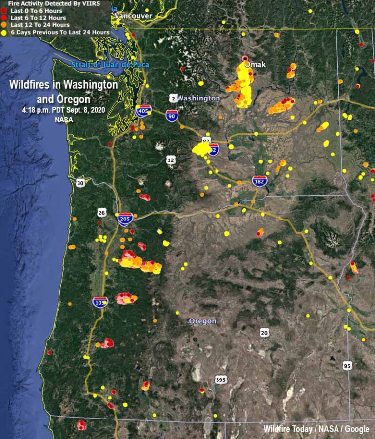 WA-Or wildfires Sept 8, 2020 - Wildfire Today