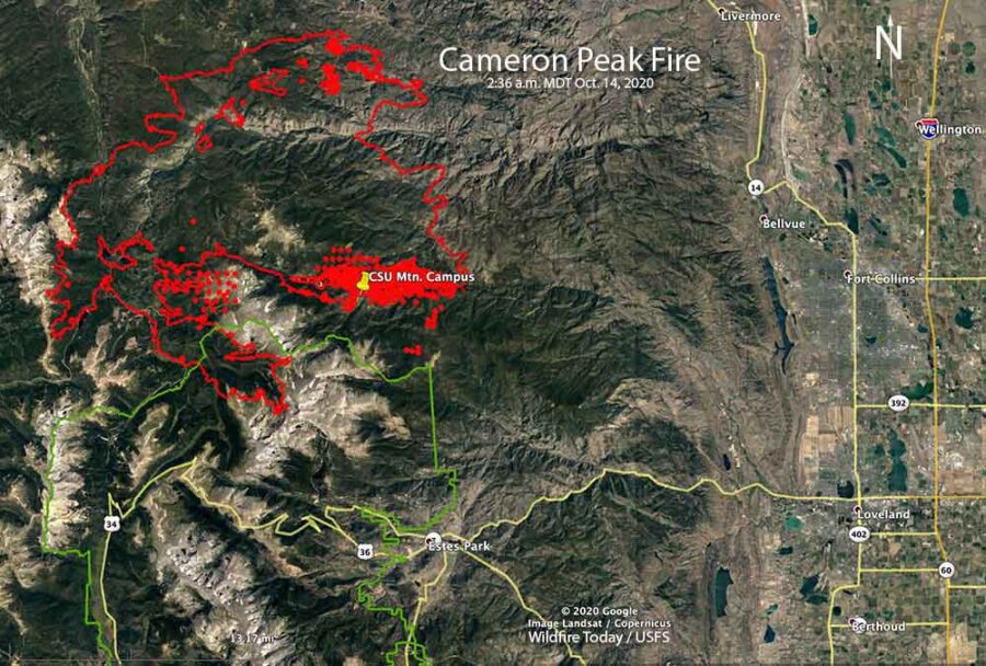 Cameron Peak Fire map