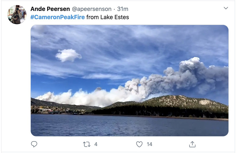 Cameron Peak Fire Colorado smoke