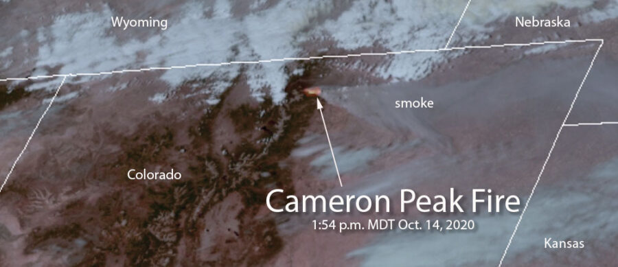 Cameron Peak Fire satellite image