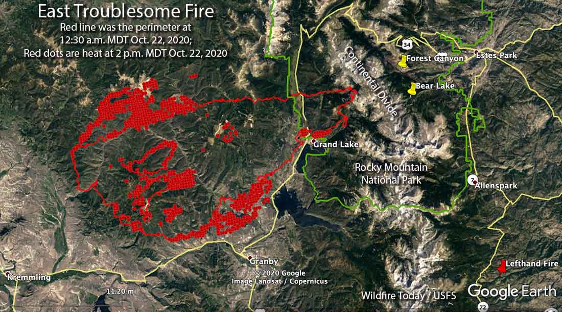 East Troublesome Fire map