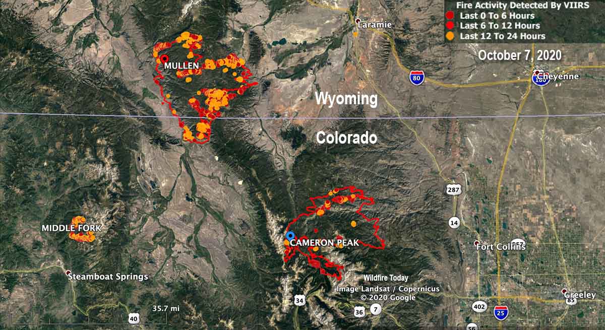 Fires in Colorado & Wyoming Oct. 7, 2020.