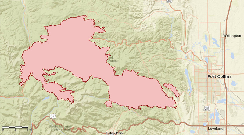 Map of Cameron Peak Fire