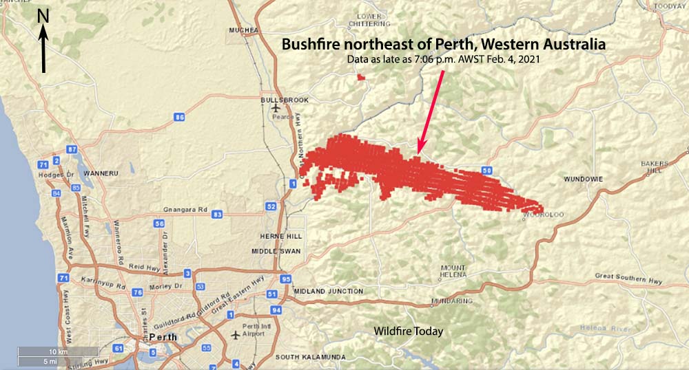 Perth Hills Bushfire 706 Pm AWST Feb. 4 2021 
