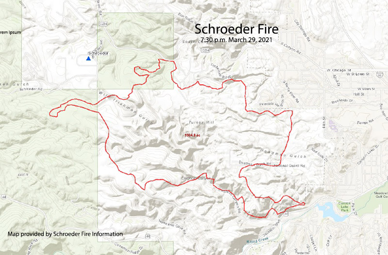 Map of Schroeder Fire