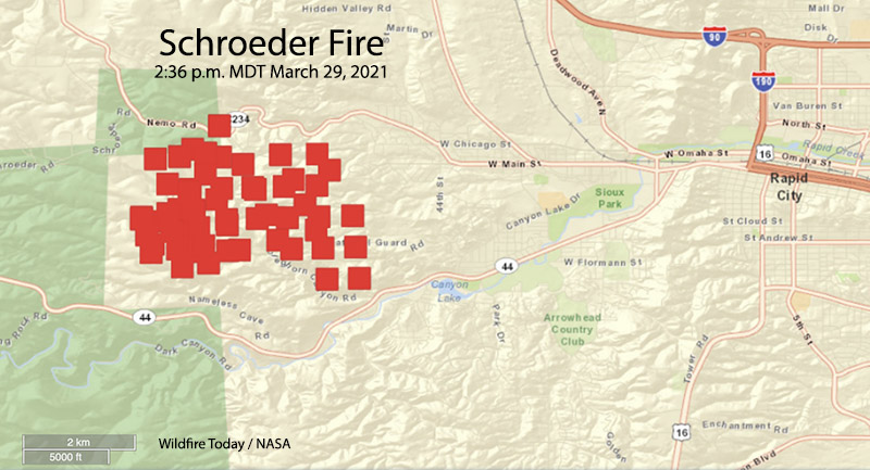 Schroeder Fire map