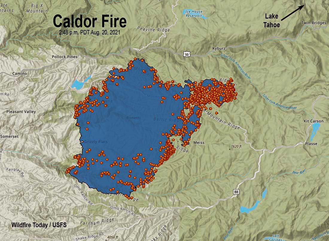 Carte du feu de Caldor