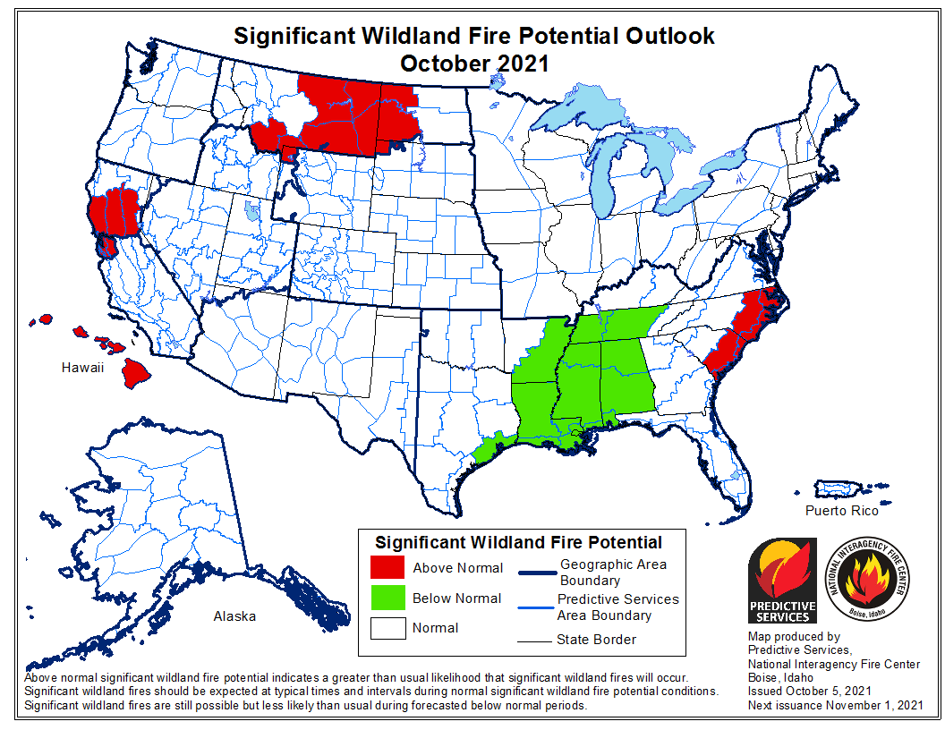 October wildfire potential to remain high in Montana, Northern
