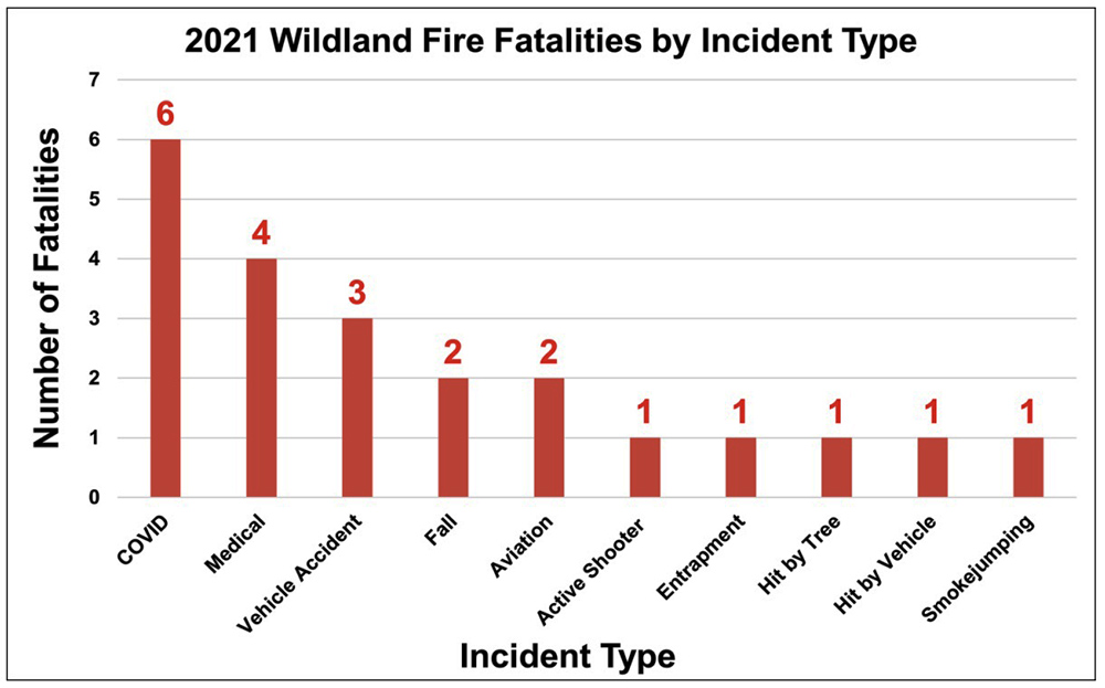 Fatalities, wildland fires, 2021