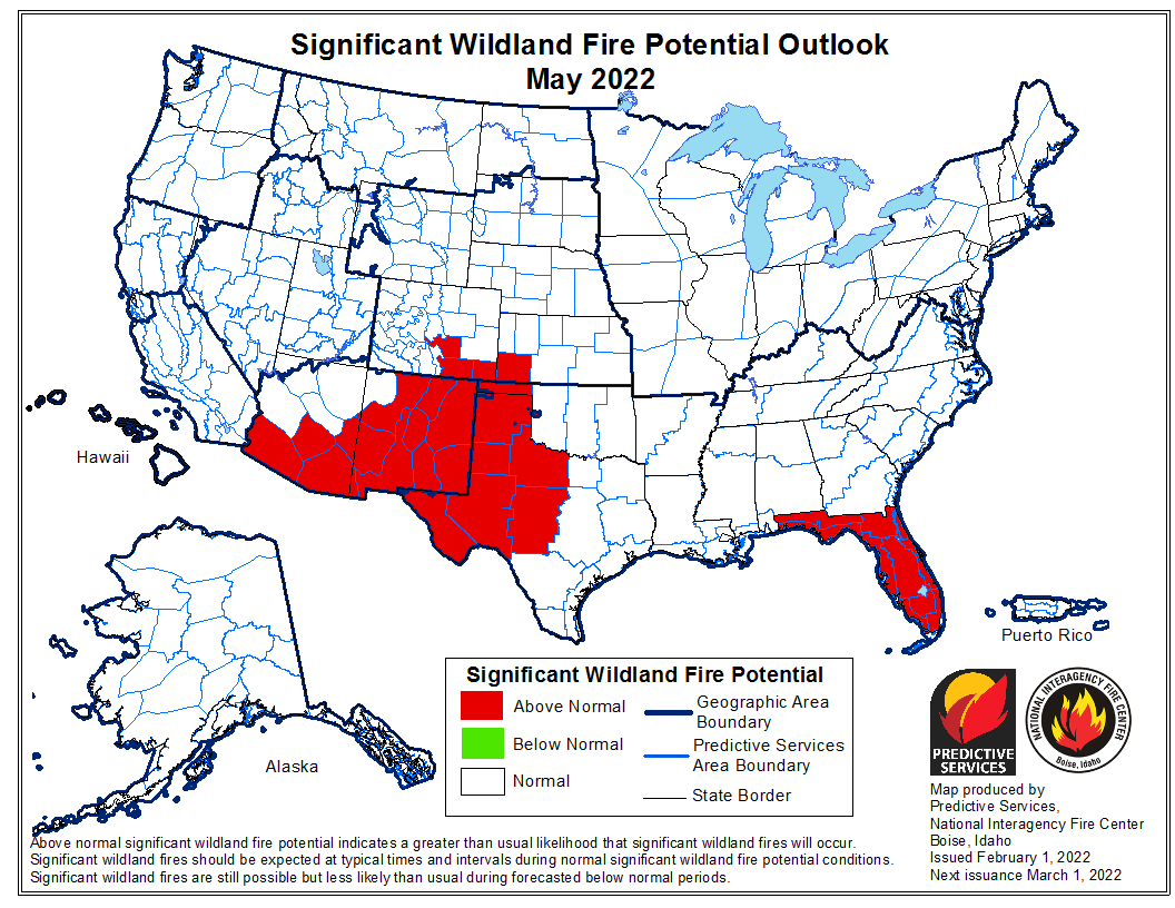 wildfire potential outlook May