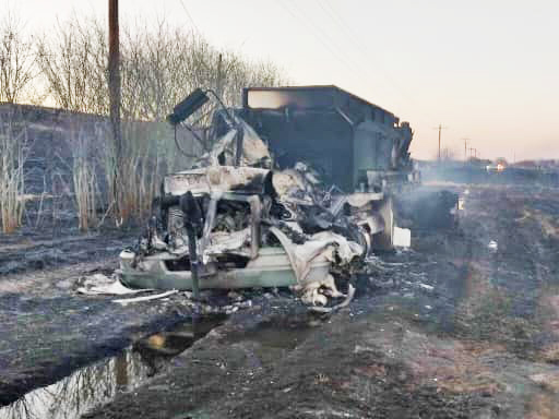 Sinton Texas fire engine burned