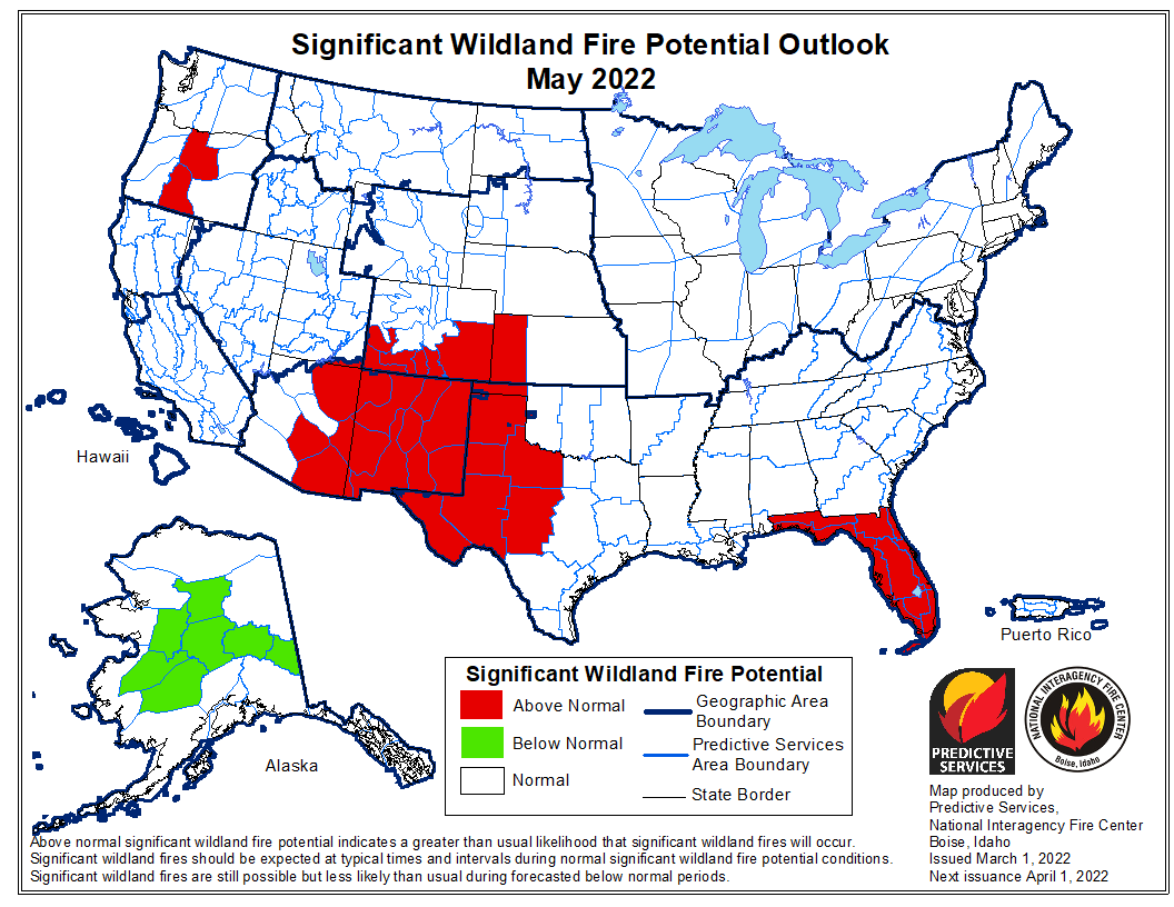 wildfire potential May 2022