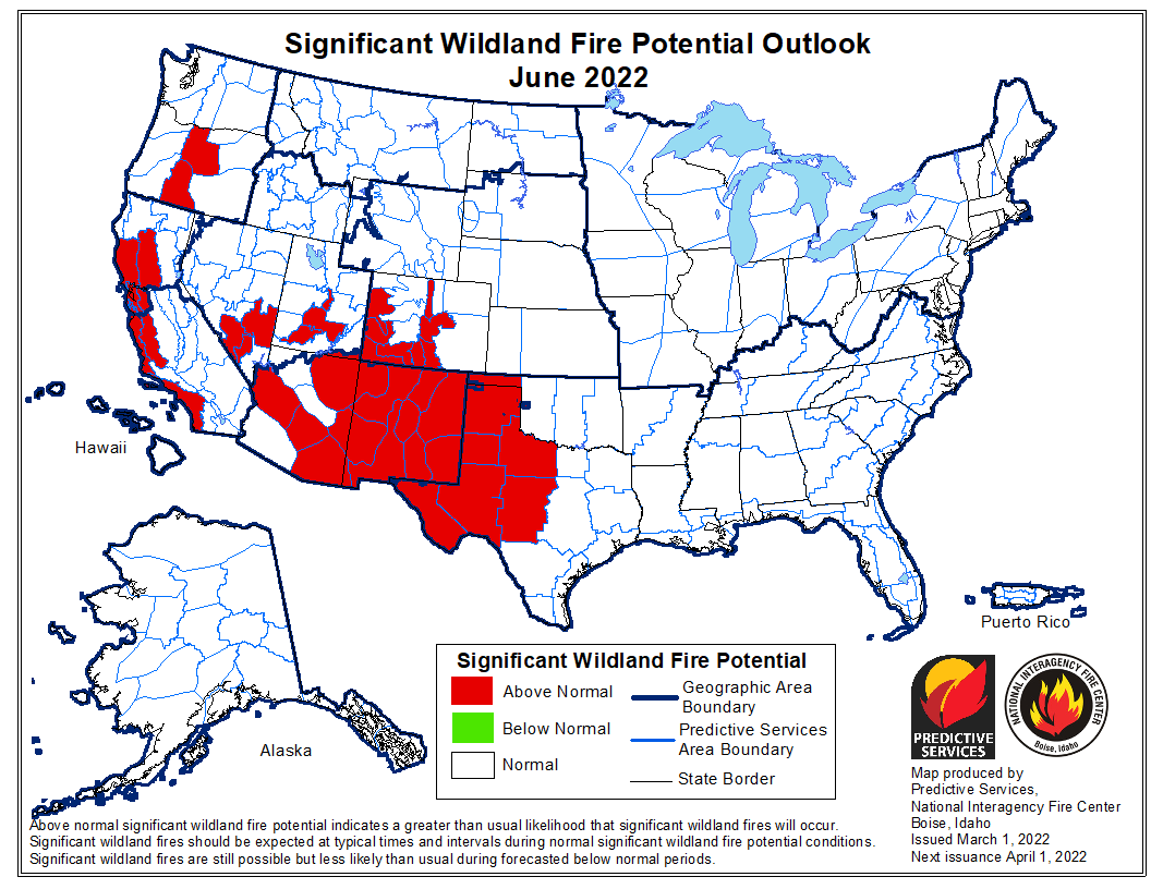 wildfire potential June 2022
