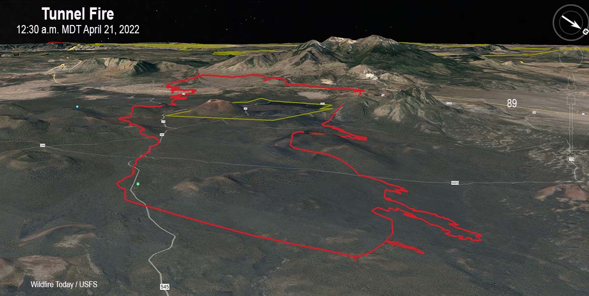 3-D Map Tunnel Fire at 12:30 a.m. MDT April 21, 2022