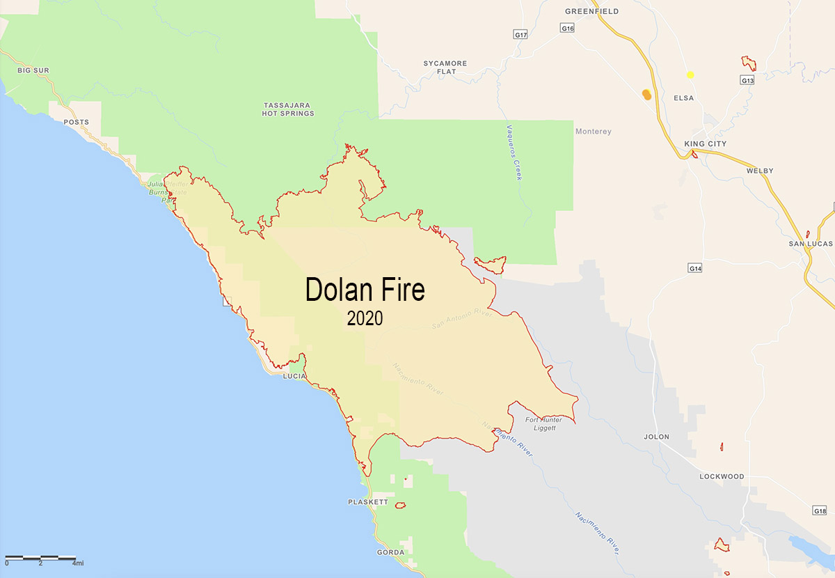 Map of the Dolan Fire