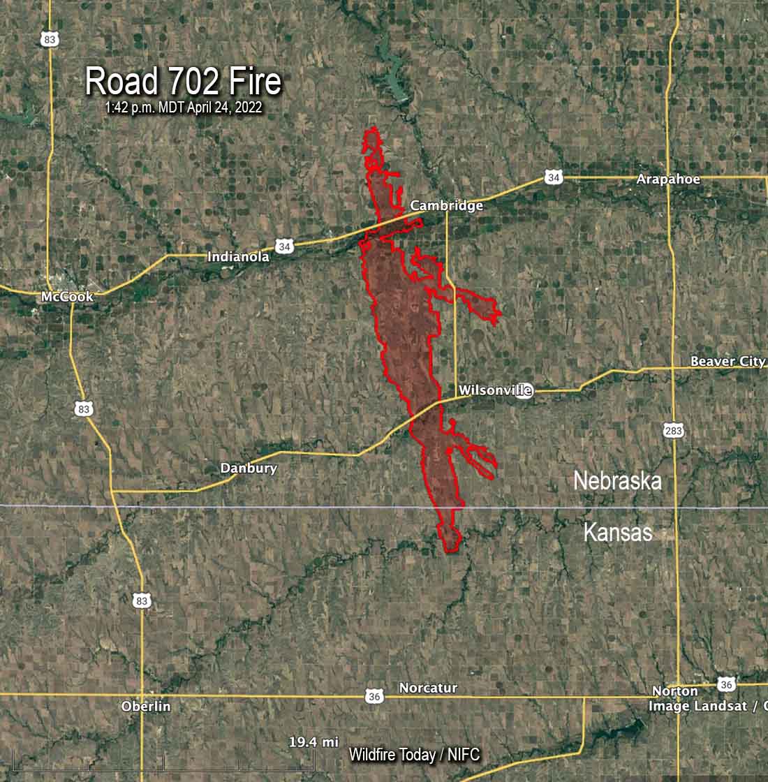 Map Road 702 Fire Nebraska