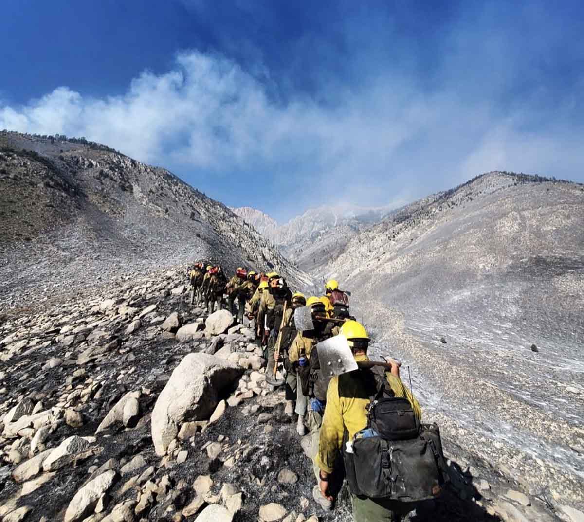 Truckee Hotshots, hiking firefighters fire