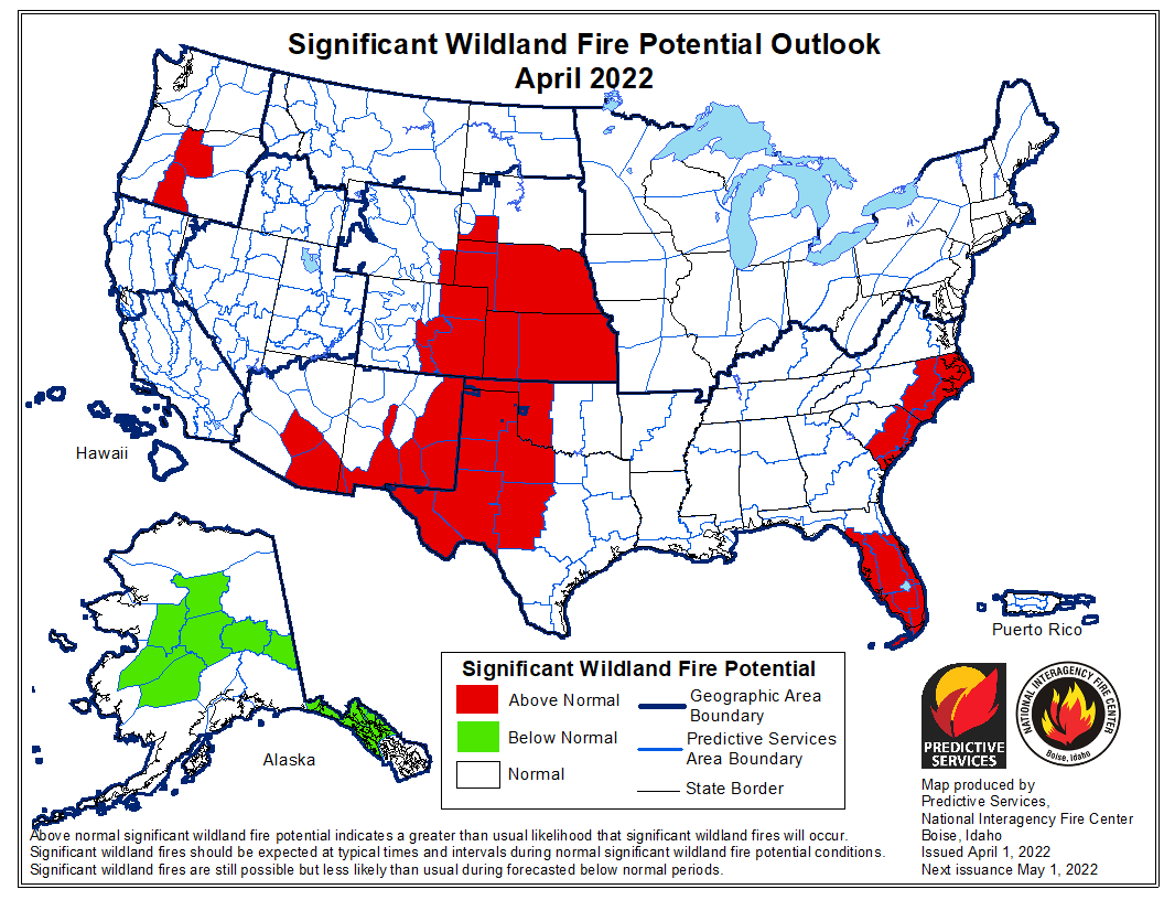 wildfire potential April 2022