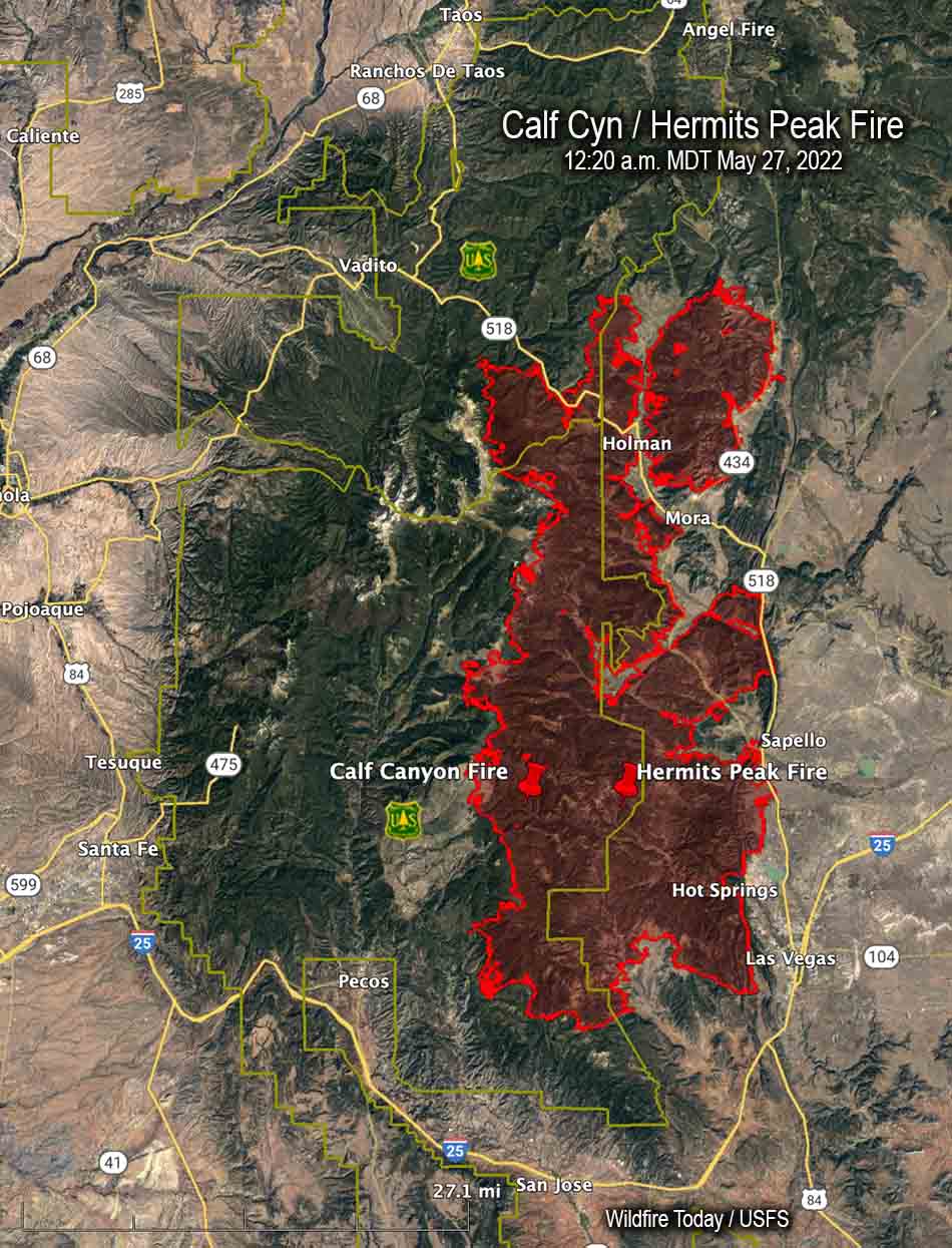 Map Calf Canyon - Hermits Peak Fire