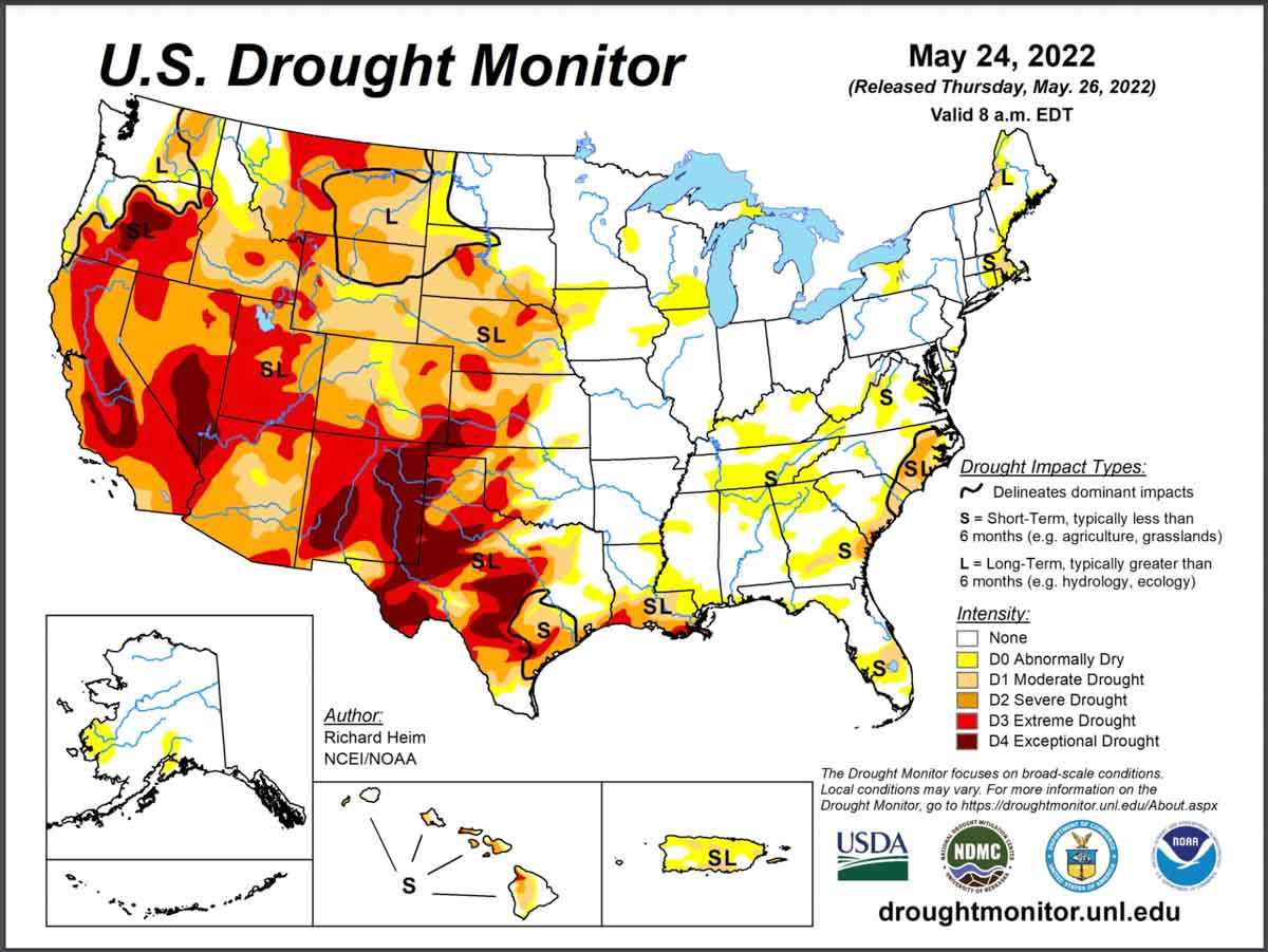 Drought Monitor, May 24, 2022
