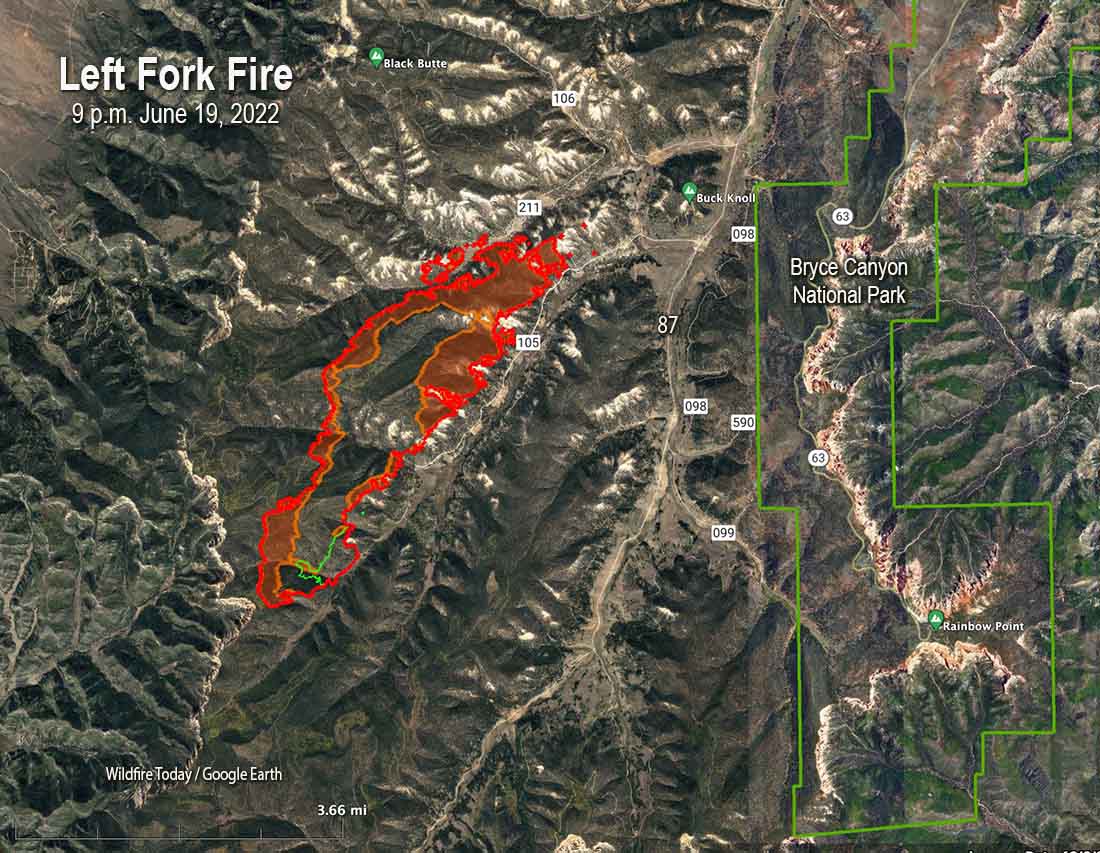 Map of the Left Fork Fire