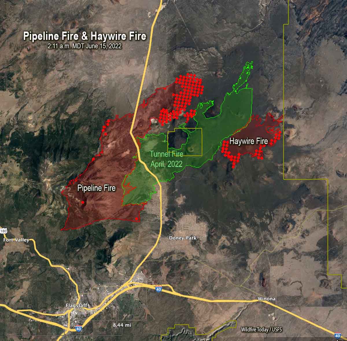 Map of the Pipeline and Haywire Fires