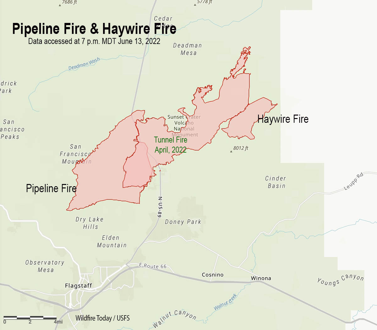 Map of the Pipeline & Haywire Fires