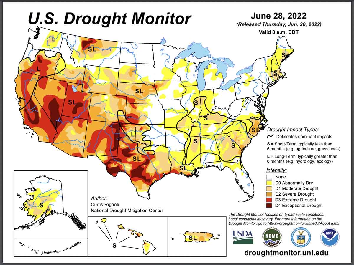 Drought Monitor, June 28, 2022
