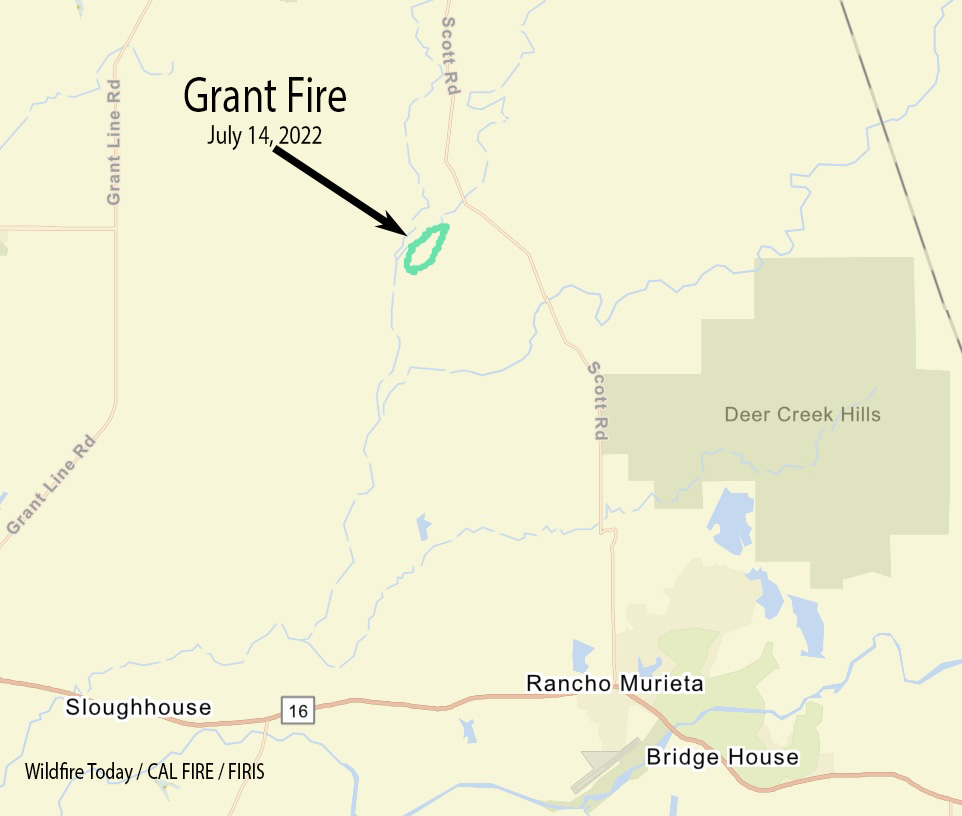Grant fire map 14 July 2022.