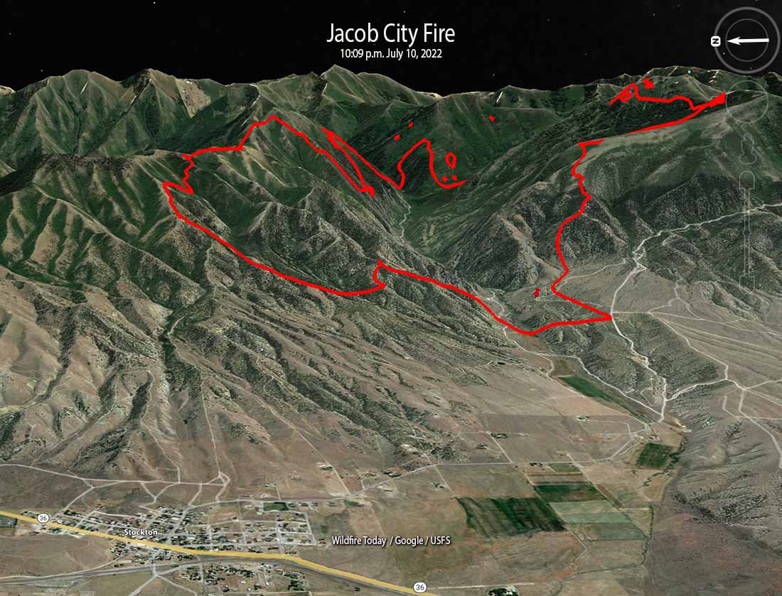 Jacob City Fire 3-D map 10:09 p.m. July 10, 2022