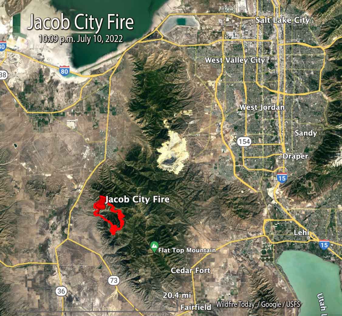 Jacob City Fire map 10:09 p.m. July 10, 2022