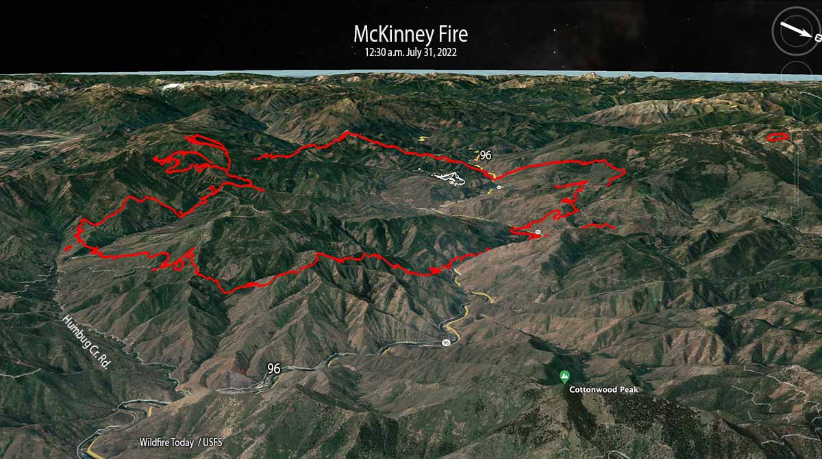 McKinney Fire map 3-D