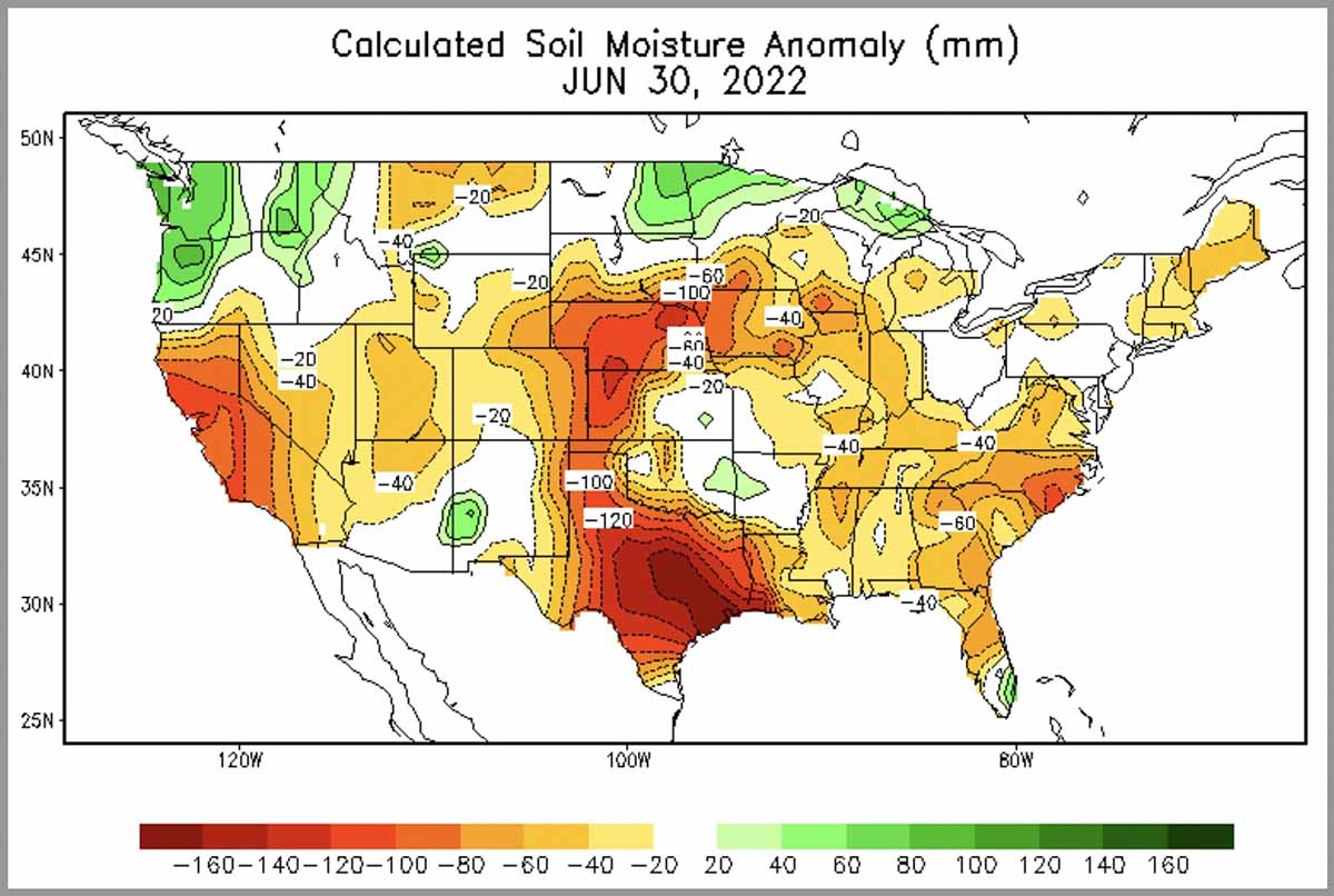 Soil moisture, June 30, 2022