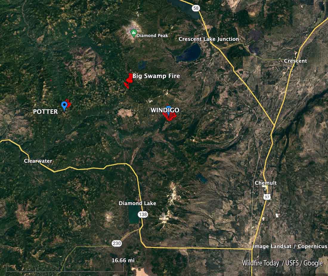 Map, location of Big Swamp Fire