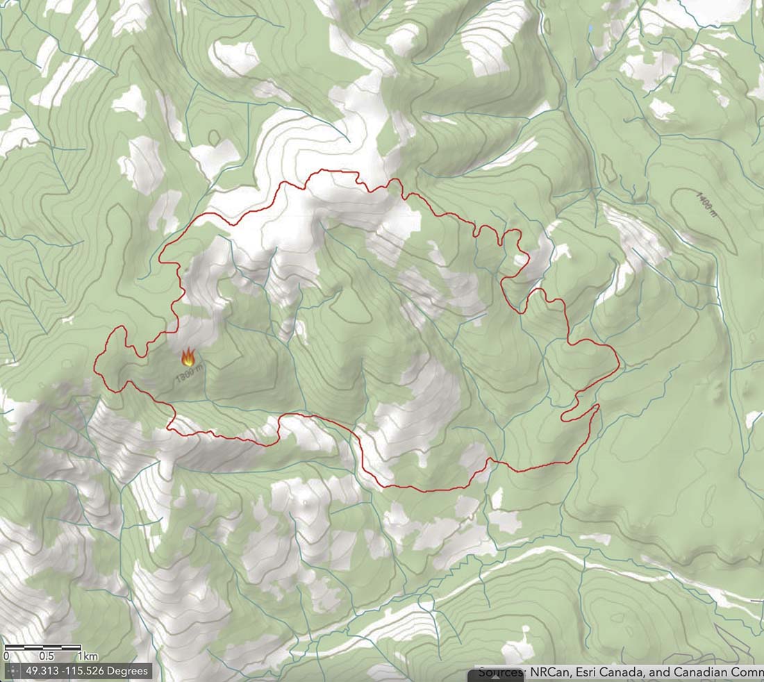 Map of the Connell Ridge Fire, Aug. 21,1 2022