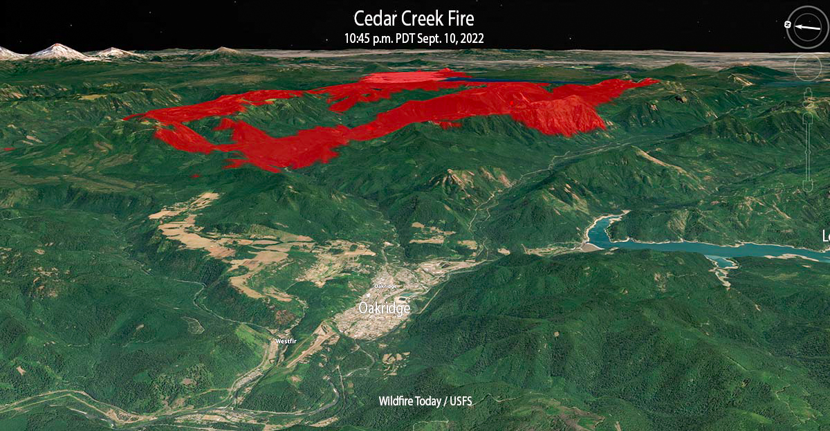 Cedar Creek Fire 3-D map 
