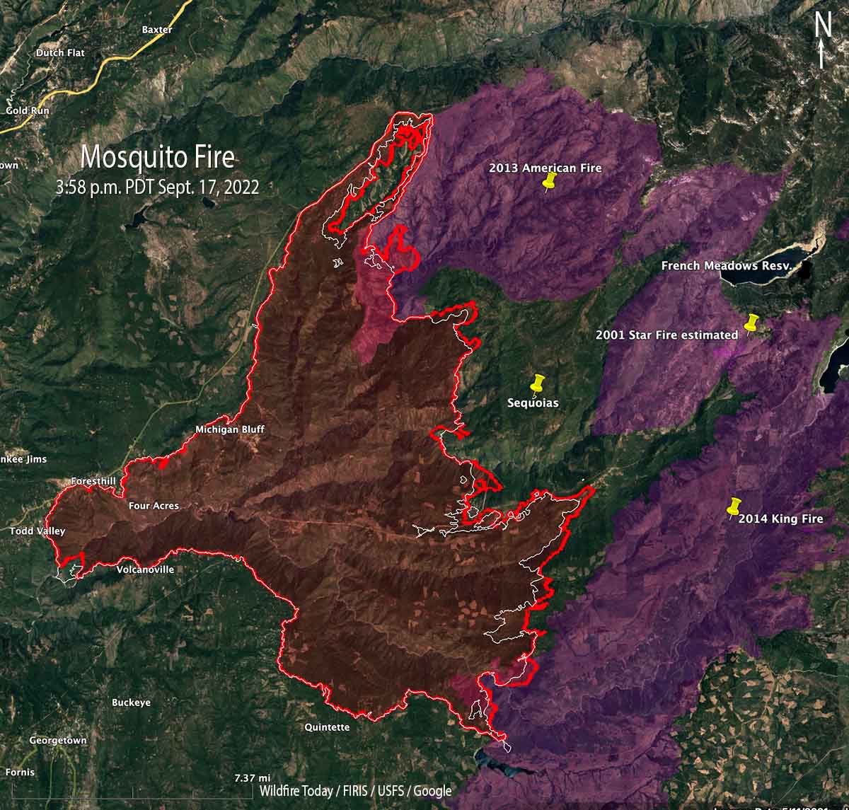 Mosquito Fire map