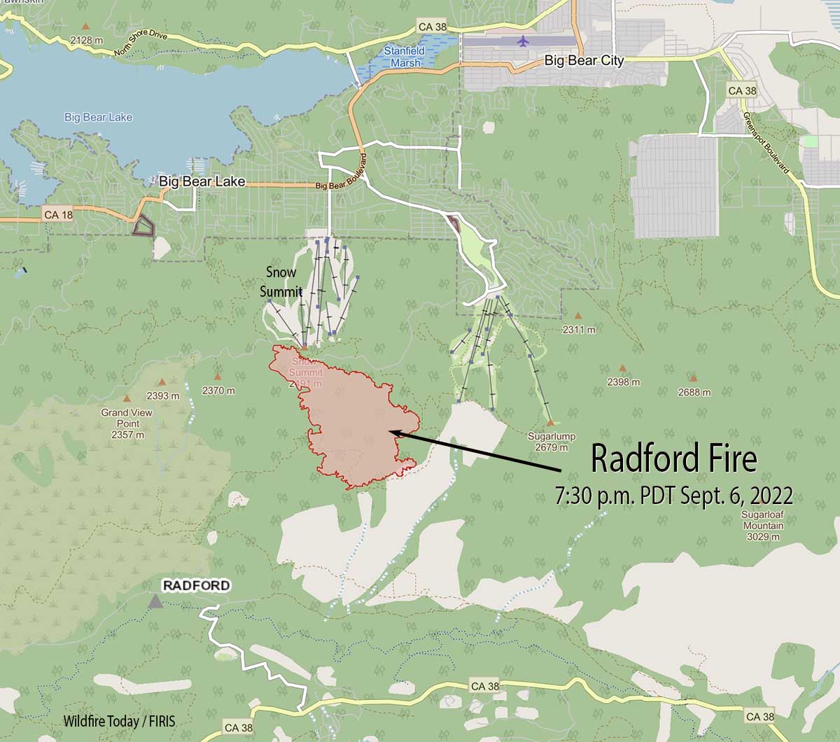 Radford Fire Map 7:30 p.m. Sept. 6, 2022