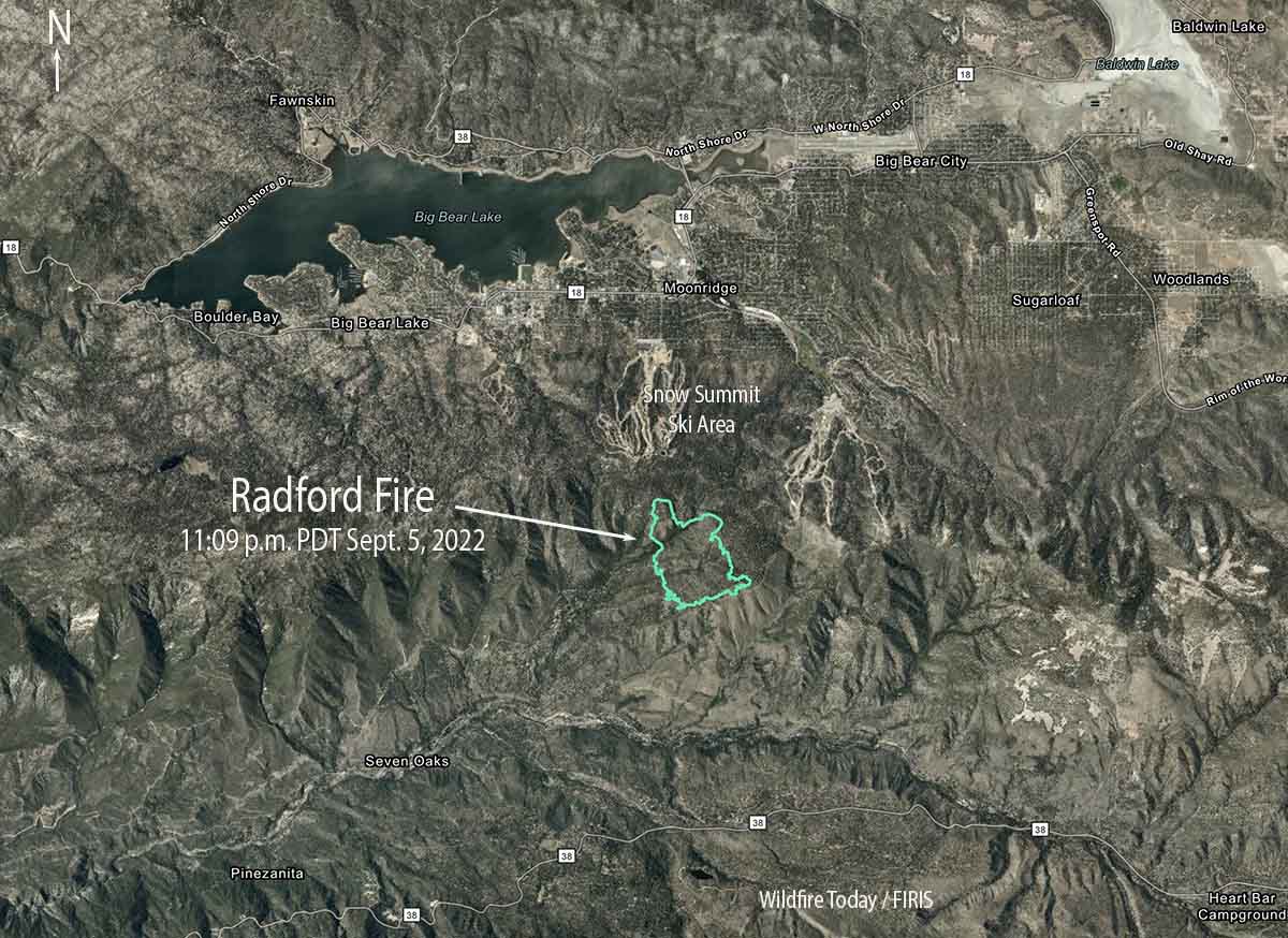 Radford Fire map 11:09 p.m. Sept 5, 2022