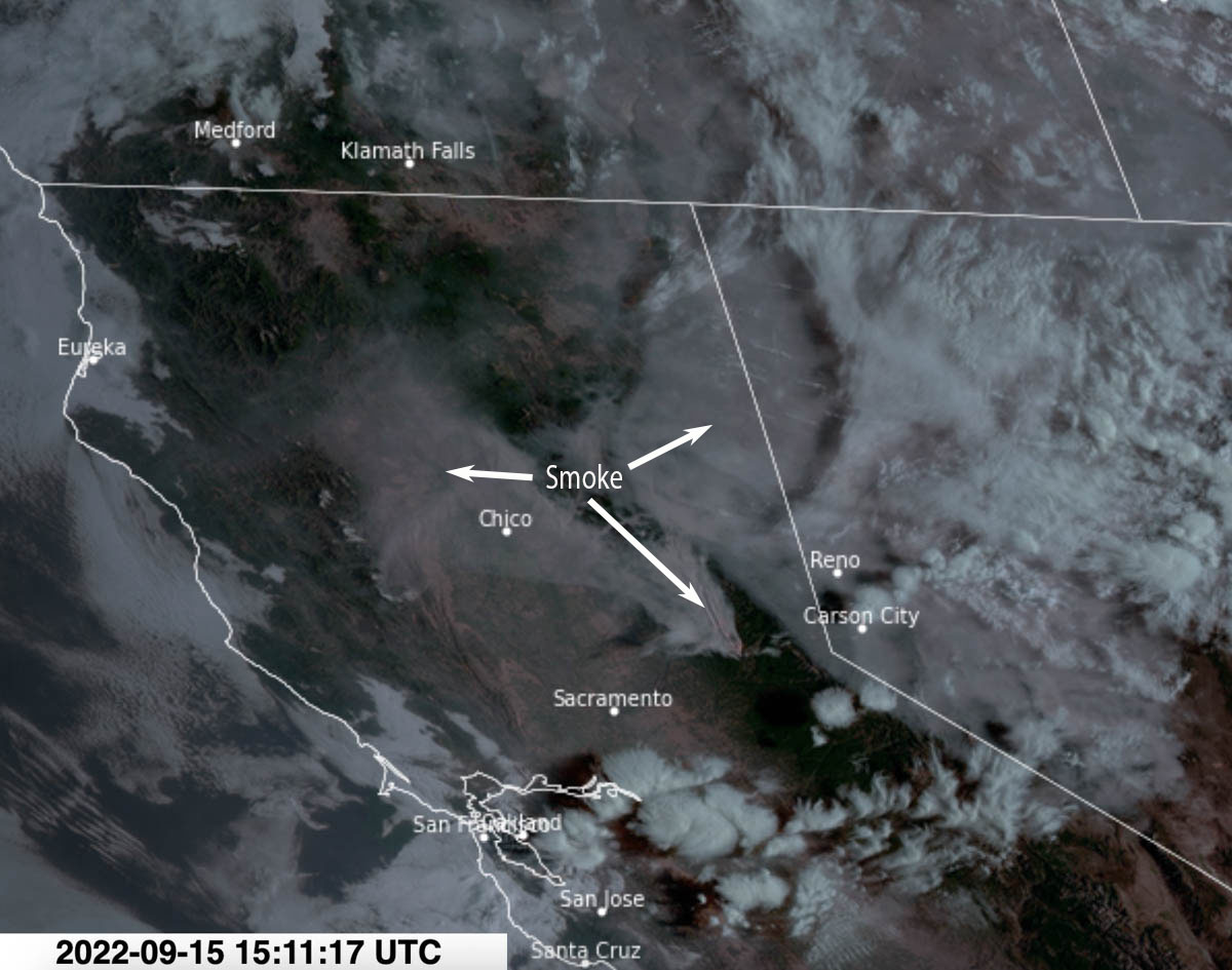 satellite photo Mosquito Fire California