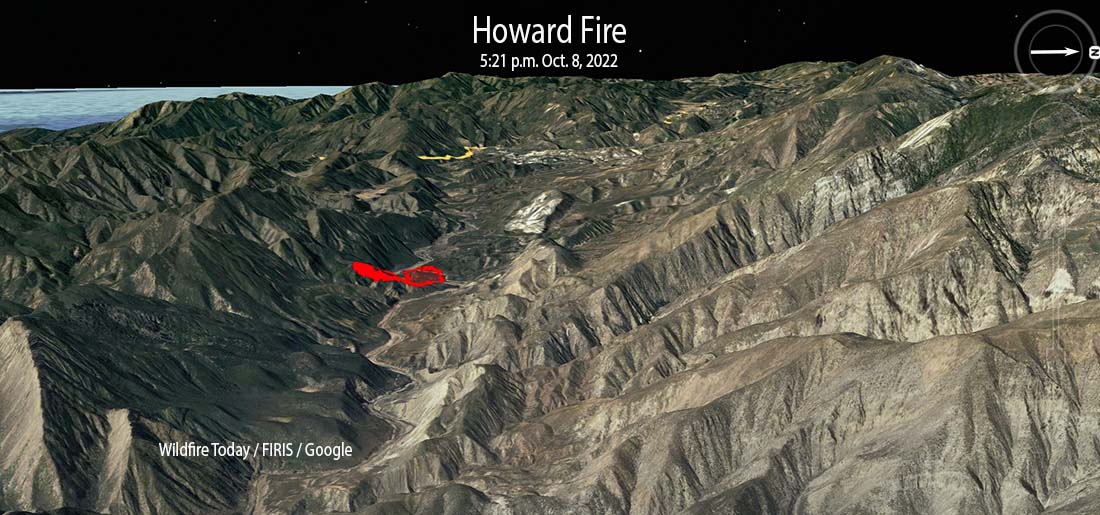 Howard Fire 3-D map 5:21 p.m. Oct. 8, 2022