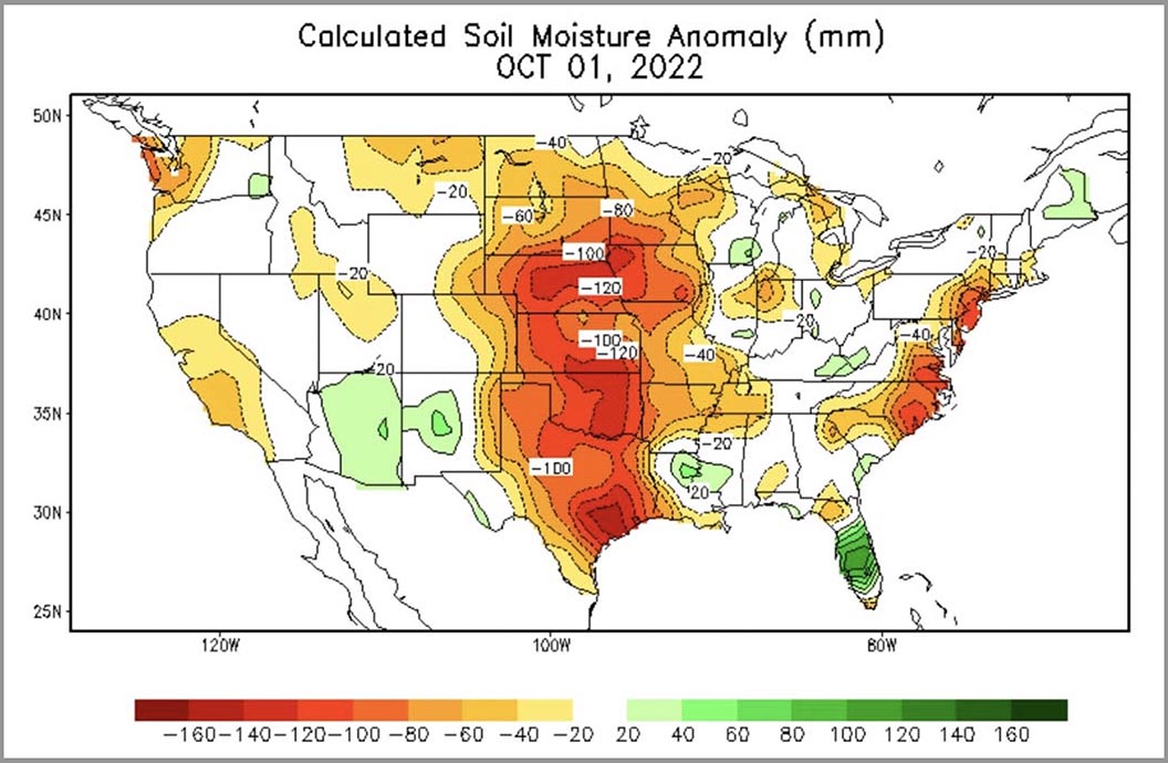 Soil moisture, October 1, 2022