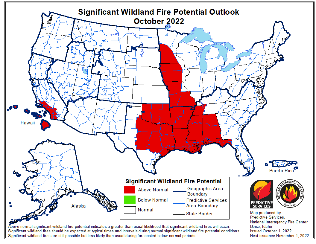 wildfire potential map