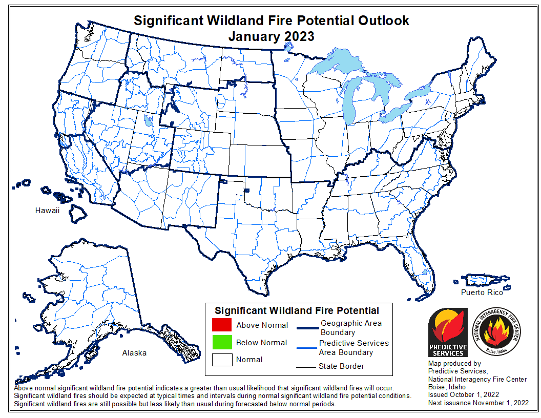 wildfire potential map
