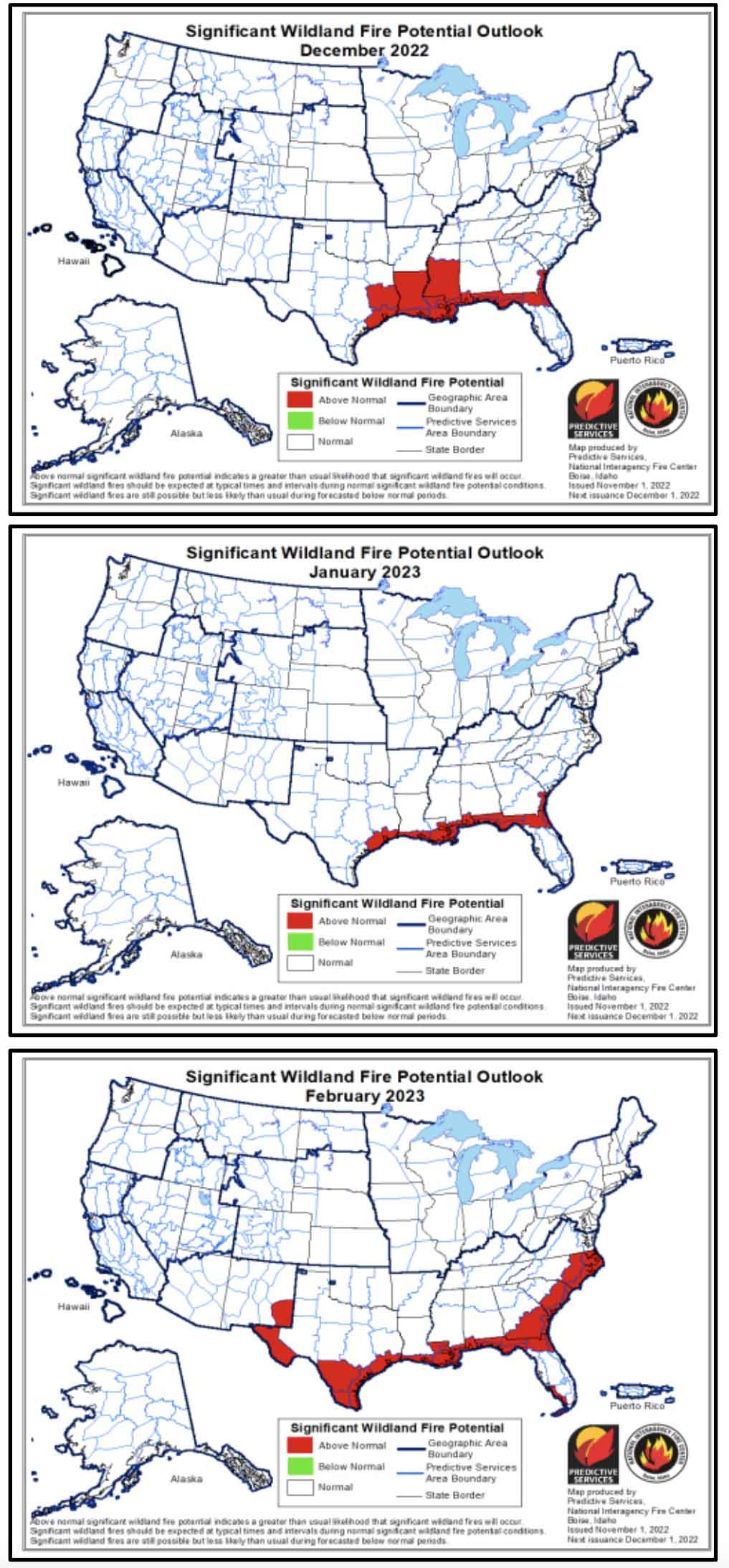Wildfire Outlook, December through February