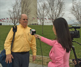 Bill interviewed at the Washington Monument