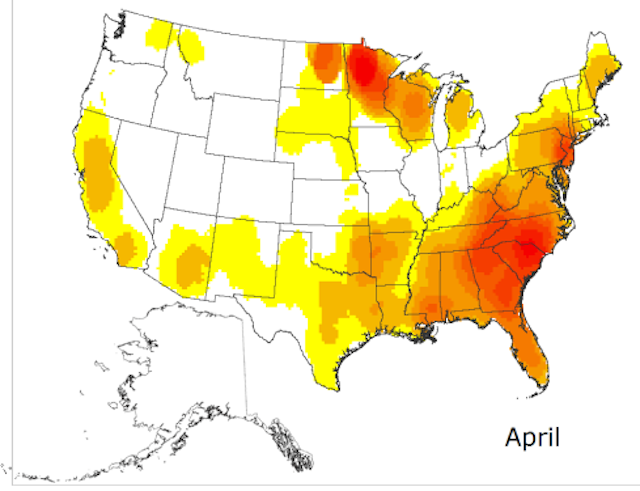 Normal Fire Season Progression - April.