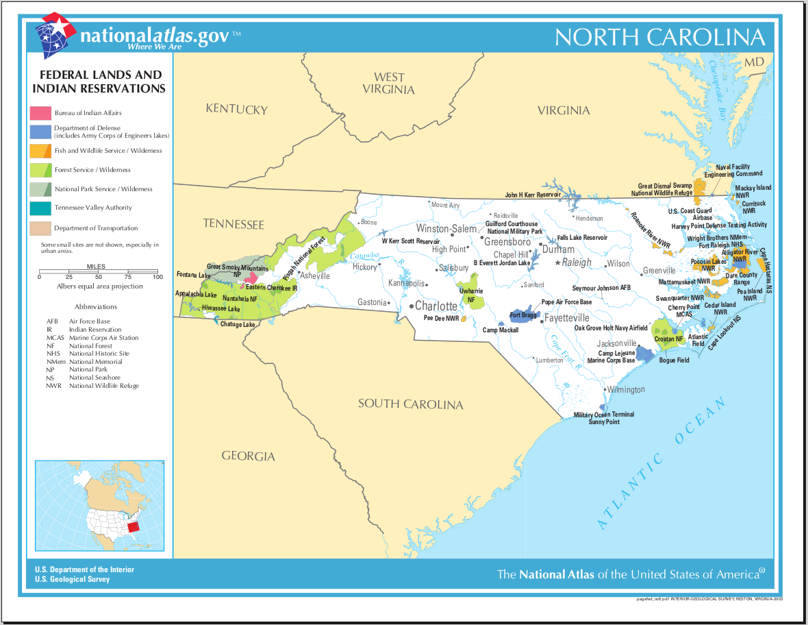 North Carolina federal lands